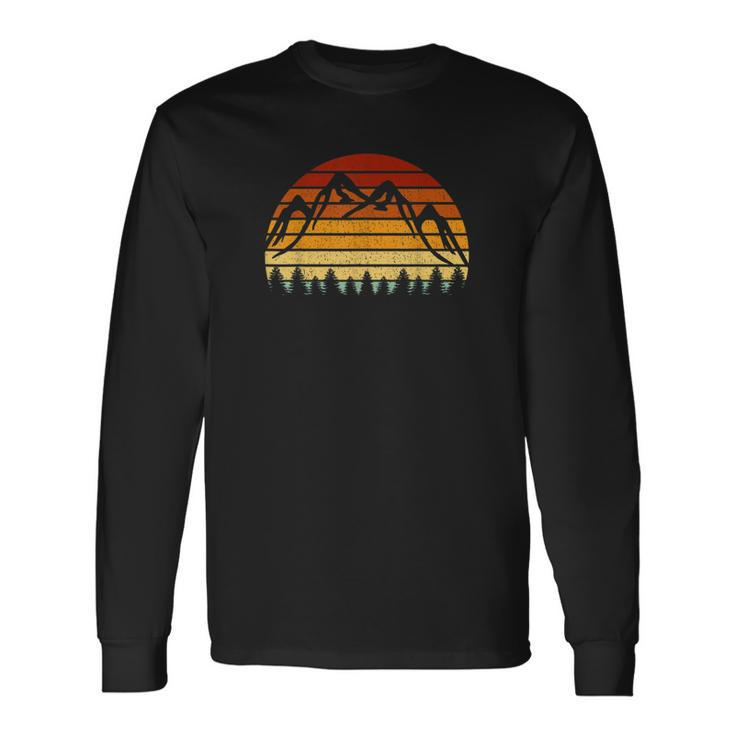 Wander Vintage Sun Mountains For Mountaineers And Hikers Long Sleeve T-Shirt Geschenkideen