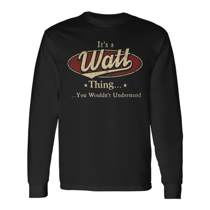 Wat Personalized Name Name Print S With Name Watt Long Sleeve T-Shirt