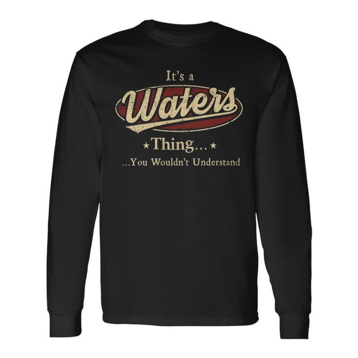 Waters Personalized Name Name Print S With Name Waters Long Sleeve T-Shirt