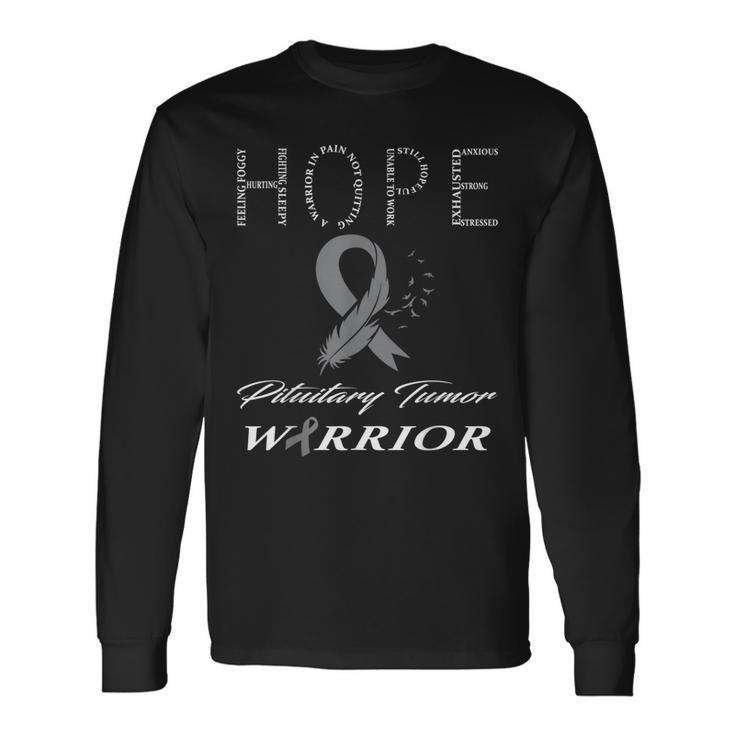 I Wear Gray For Pituitary Tumor Awareness Warrior Long Sleeve T-Shirt T-Shirt
