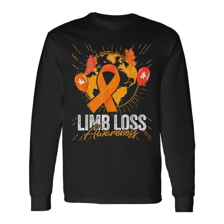 We Wear Orange For Limb Loss Awareness Leopard Rainbow Long Sleeve T-Shirt T-Shirt