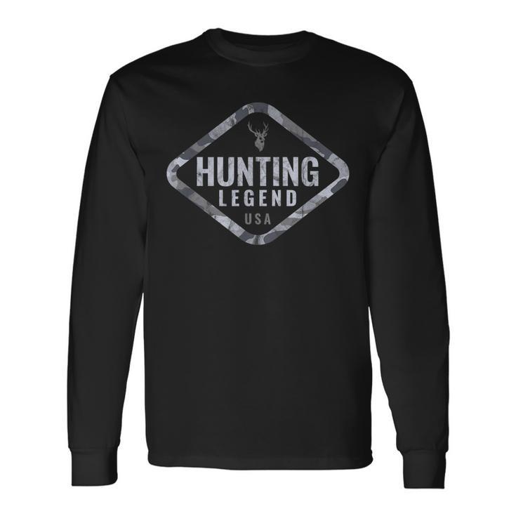 Weißer Schwanz Buck Jagdlegenden Langarmshirts für Herren, Jagd-Neuheit V2 Geschenkideen