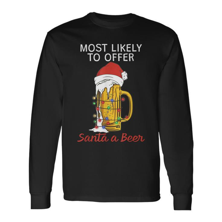 Weihnachtsmann Ein Bier Zu Bieten Langarmshirts Geschenkideen