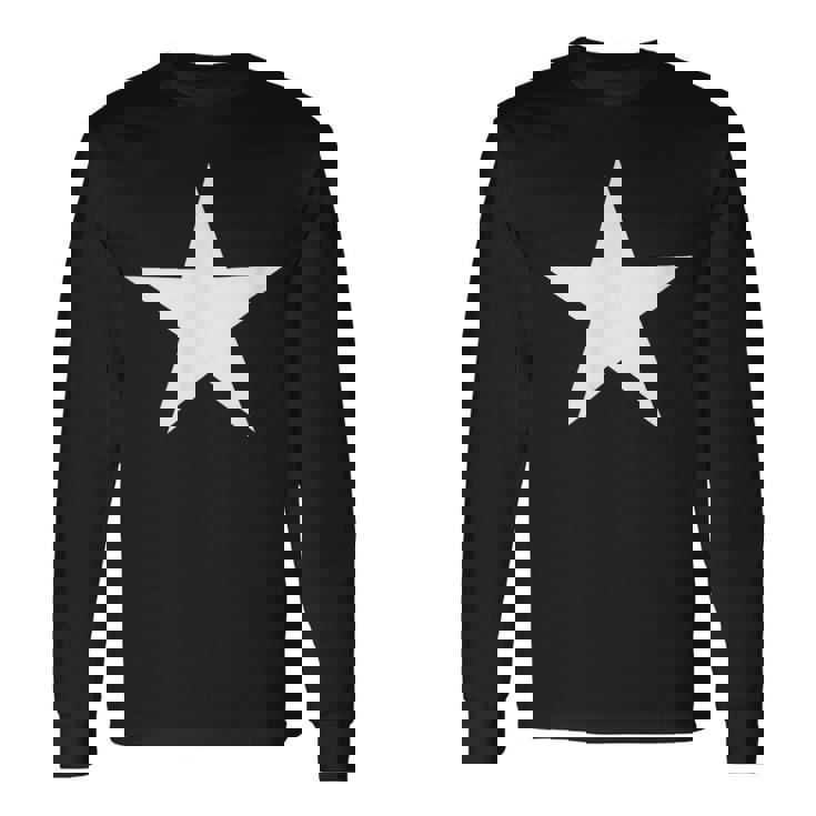 White Star On Front Long Sleeve T-Shirt