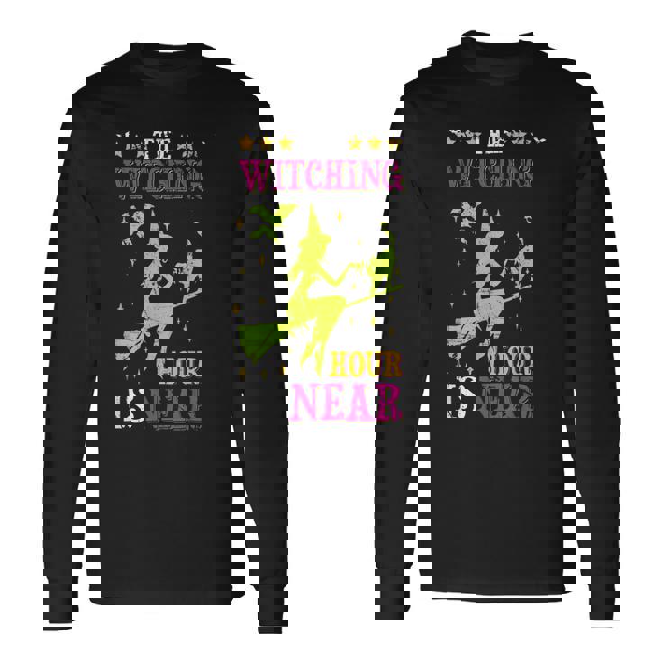 The Witching Hour Is Near Distressed Long Sleeve T-Shirt
