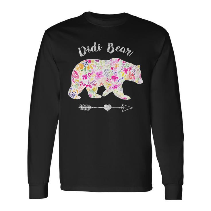 Womens Floral Didi Bear  Funny Mothers Day  Men Women Long Sleeve T-shirt Graphic Print Unisex