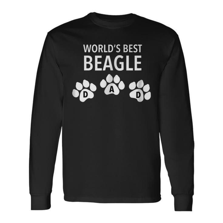 Worlds Best Beagle Dad With Paw Effect Long Sleeve T-Shirt T-Shirt