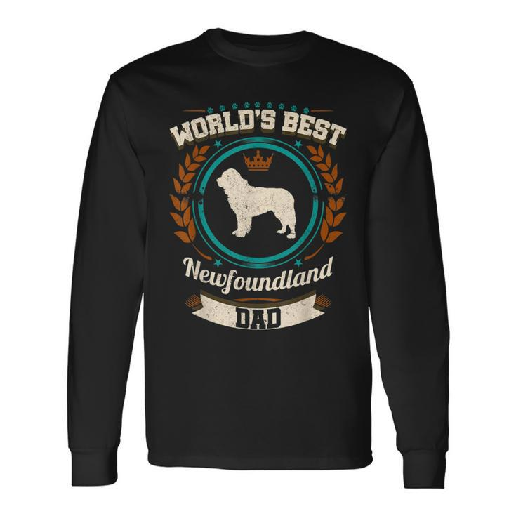 Worlds Best Newfoundland Dad Dog Owner Long Sleeve T-Shirt T-Shirt Gifts ideas