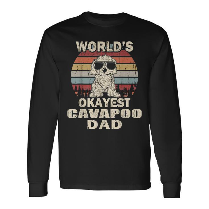 Worlds Okayest Cavapoo Dad Vintage Retro Long Sleeve T-Shirt