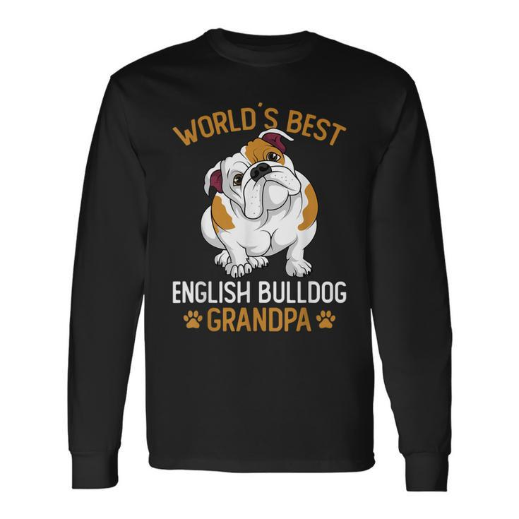World´S Best English Bulldog Grandpa Dog Owner Men Long Sleeve T-Shirt