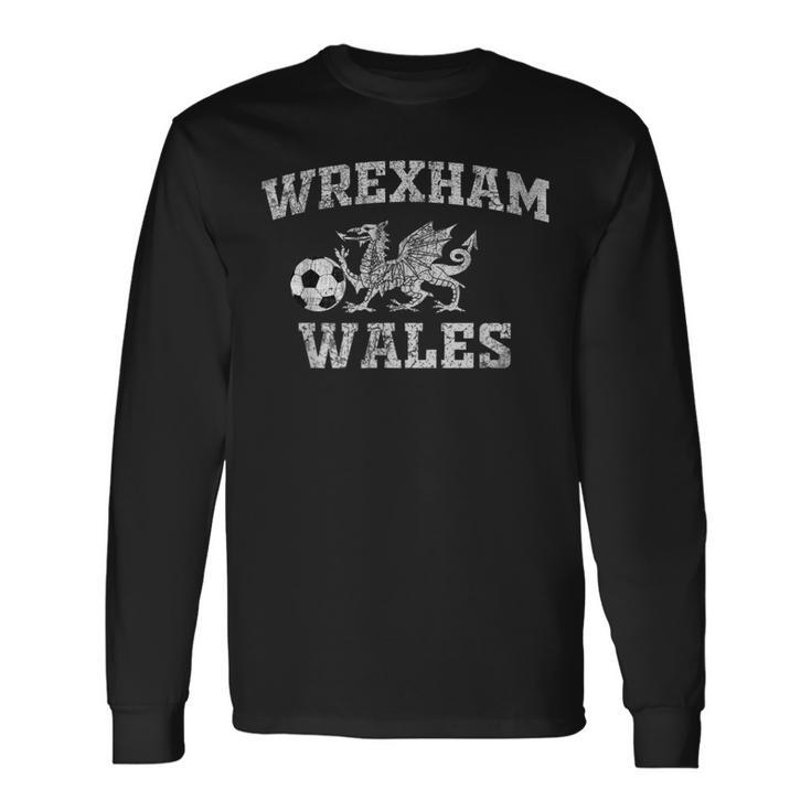 Wrexham Football Wales Soccers Jersey Retro Vintage Long Sleeve T-Shirt