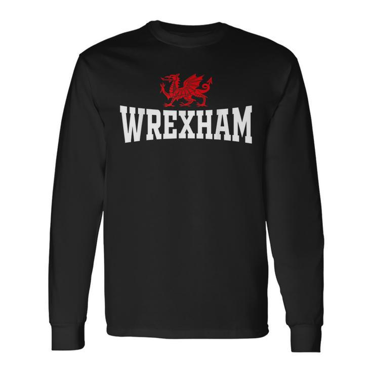 Wrexham Wales Red Dragon Wrecsam Men Women Long Sleeve T-Shirt T-shirt Graphic Print
