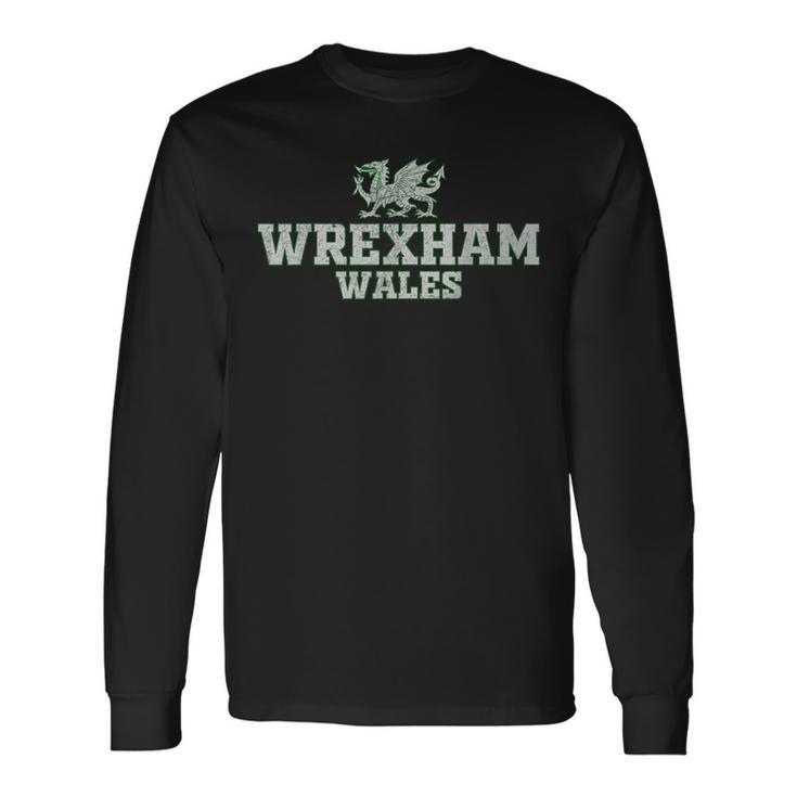 Wrexham Wales Retro Vintage V3 Men Women Long Sleeve T-Shirt T-shirt Graphic Print