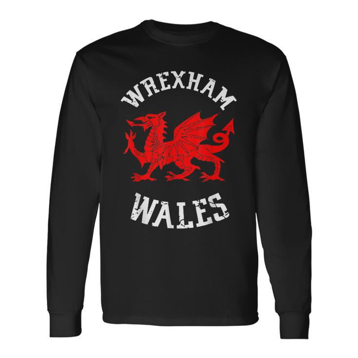 Wrexham Wales Retro Vintage V5 Men Women Long Sleeve T-Shirt T-shirt Graphic Print Gifts ideas