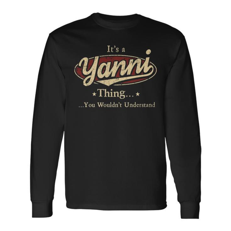 Yanni Personalized Name Gifts Name Print S S With Name Yanni Men Women Long Sleeve T-shirt Graphic Print Unisex Gifts ideas