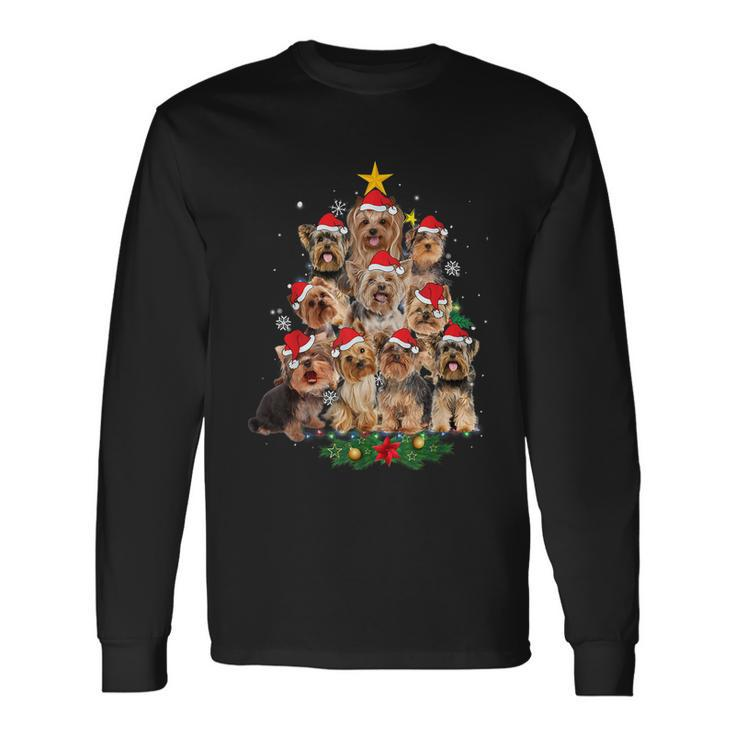 Yorkie Christmas Tree Xmas For Yorkie Dog Lover Tshirt Long Sleeve T-Shirt