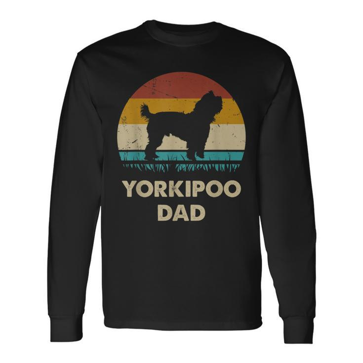 Yorkipoo Dad For Men Yorkipoo Dog Lovers Vintage Dad Long Sleeve T-Shirt Gifts ideas