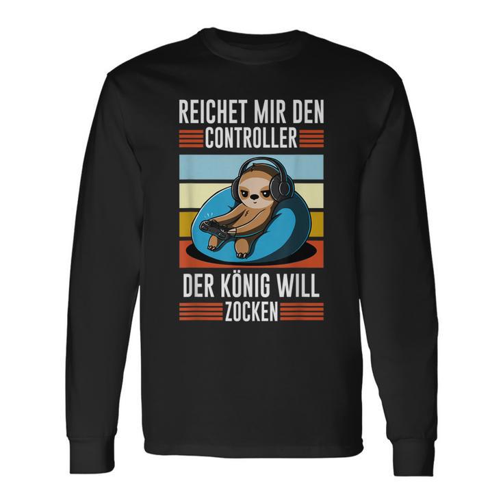 Zocken Reichet Mir Den Controller König Ps5 Konsole Gamer V5 Langarmshirts Geschenkideen