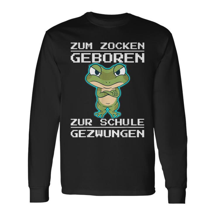 Zum Zocken Geboren Zur Schule Gezwungen Konsole Ps5 Gaming Langarmshirts Geschenkideen