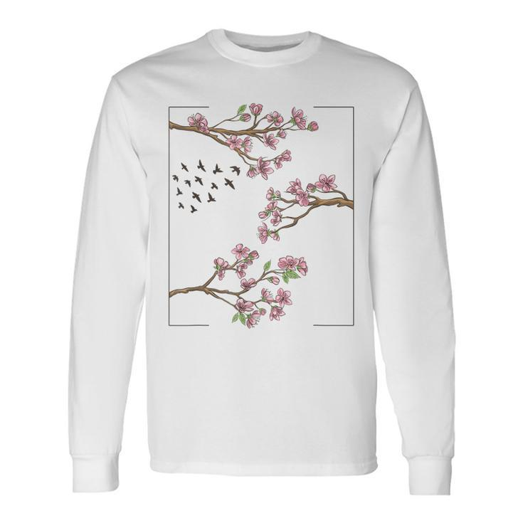 Aesthetic Japanese Style Cherry Blossom Tree Sakura Japan Long Sleeve T-Shirt T-Shirt