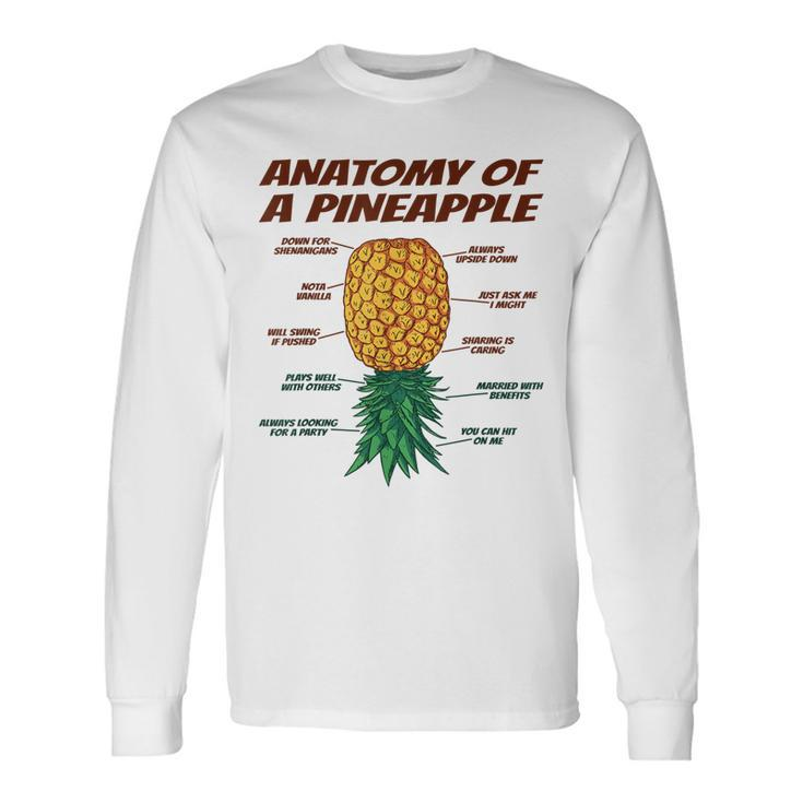 Anatomy Of A Pineapple Upside Down Pineapple Swinger Long Sleeve T-Shirt T-Shirt