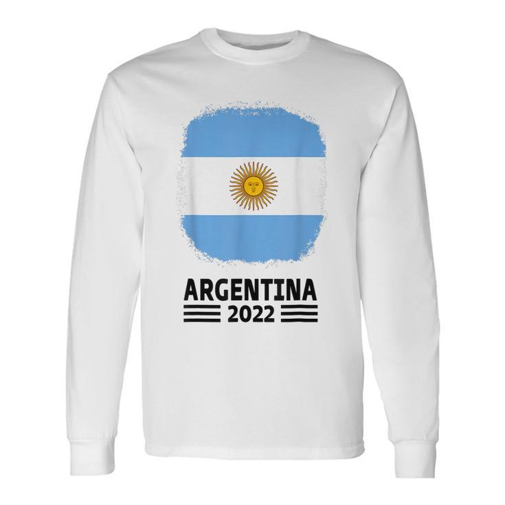 Argentina Flag Soccer Jersey Football Fans  Men Women Long Sleeve T-shirt Graphic Print Unisex