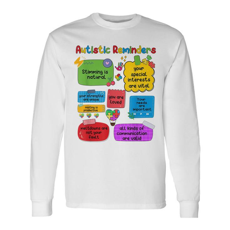 Autistic Reminders Puzzle Autism Awareness Special Education Long Sleeve T-Shirt T-Shirt