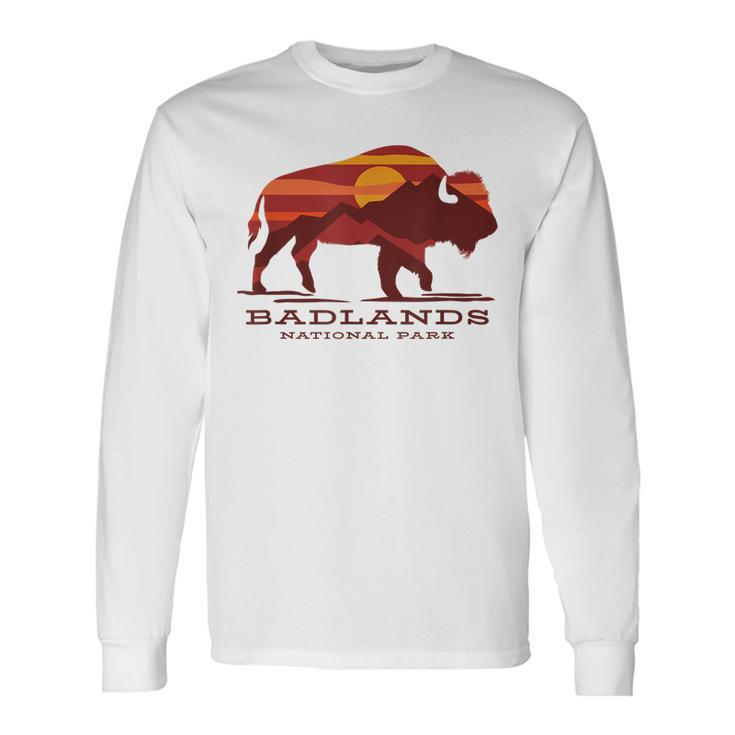Badlands National Park South Dakota Buffalo Bison Sunset Long Sleeve T-Shirt T-Shirt