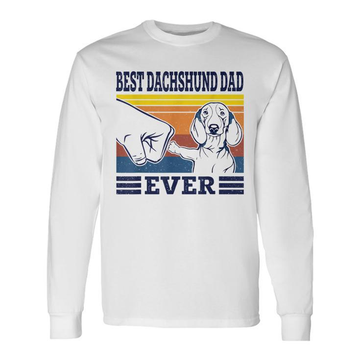 Best Dachshund Dad Ever Dog Vintage Animal Lovers Long Sleeve T-Shirt T-Shirt