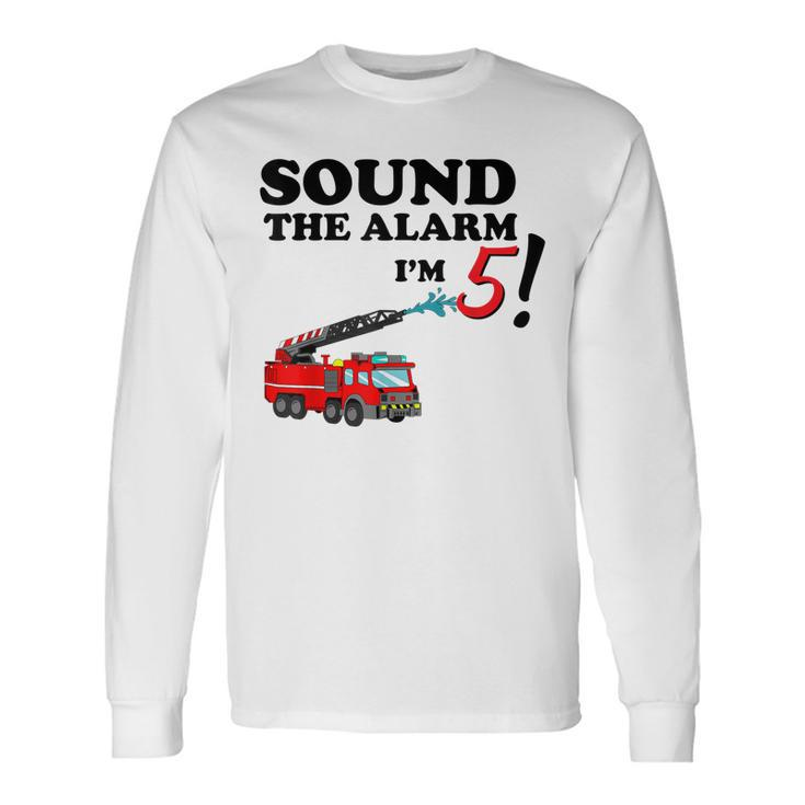 Birthday 5 Year Old Fire Fighter Truck 5Th Bday Long Sleeve T-Shirt