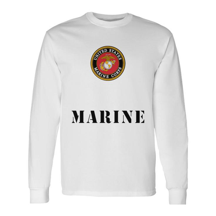 Brother Of A United States Marine Custom Template Men Women Long Sleeve T-Shirt T-shirt Graphic Print