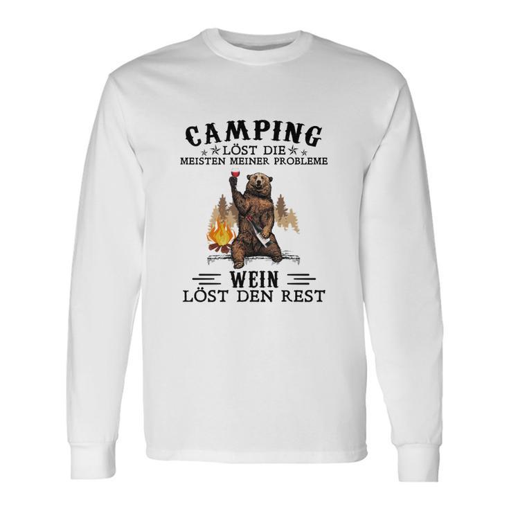 Camping und Wein Langarmshirts - Camping löst Probleme, Wein den Rest Geschenkideen