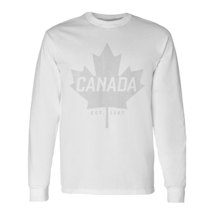 Canada Maple Leaf Canada Est 1867 Vintage Sport Long Sleeve T-Shirt