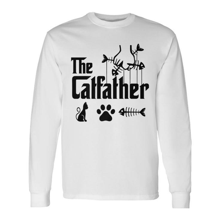 The Catfather Parody Cat Lovers Cat Dad Fathers Day Long Sleeve T-Shirt