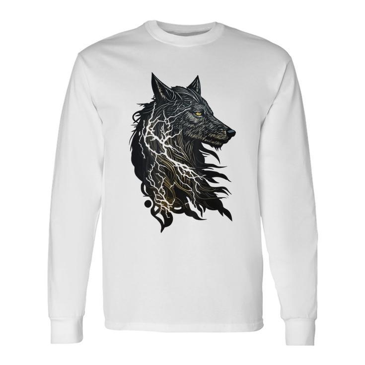 Celtic Fenrir Wolf Of Odin Vikings Nordic Themed Mythology Long Sleeve T-Shirt