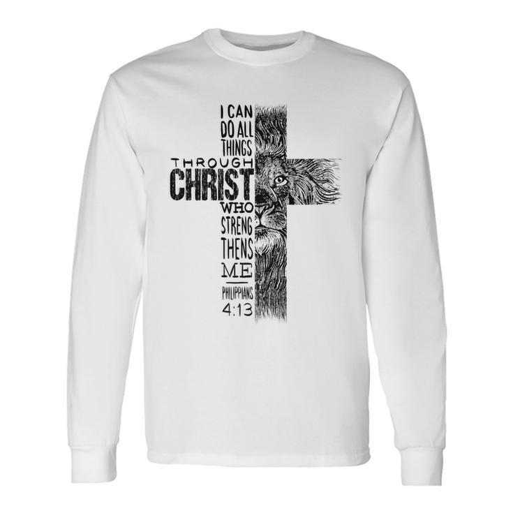 Christian Jesus Lion Of Tribe Judah Cross Lion Of Judah V5 Long Sleeve T-Shirt