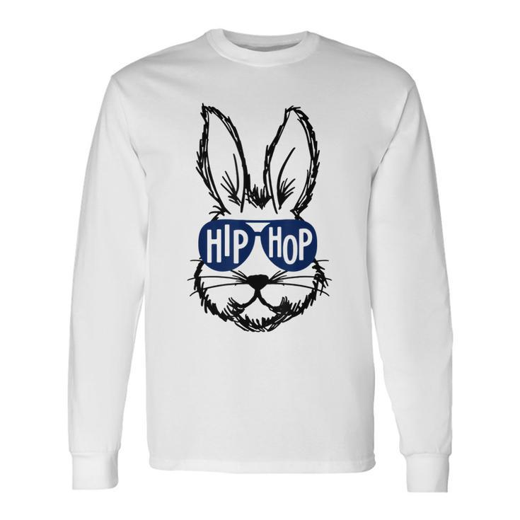 Cute Bunny Face With Sunglasses Hip Hop For Easter Day Long Sleeve T-Shirt