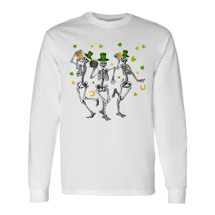 Cute Dancing Skeletons Happy St Patricks Day Outfit Long Sleeve T-Shirt T-Shirt