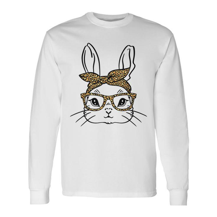 Cute Easter Bunny Leopard Glasses Mama Easter Girls Long Sleeve T-Shirt T-Shirt