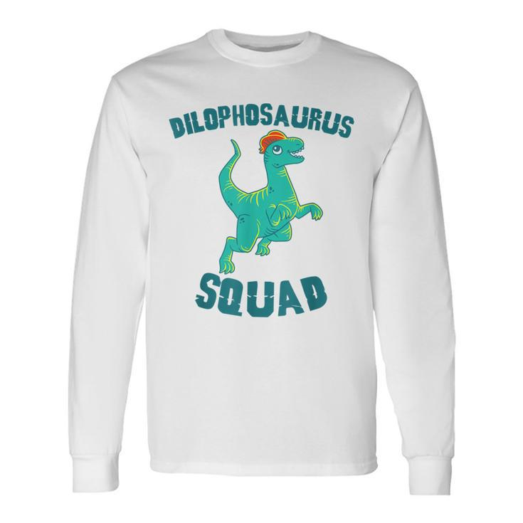 Dilophosaurus Dinosaur Squad Cute Jurassic Dino Long Sleeve T-Shirt