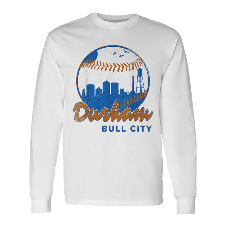 Durham Baseball Skyline Classic Bull City North Carolina Long Sleeve T-Shirt T-Shirt