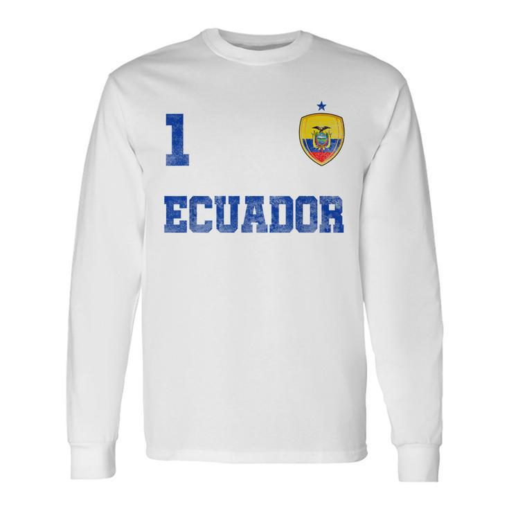 Ecuador Soccer Jersey Number One Ecuadorian Flag Futebol Fan Men Women Long Sleeve T-Shirt T-shirt Graphic Print