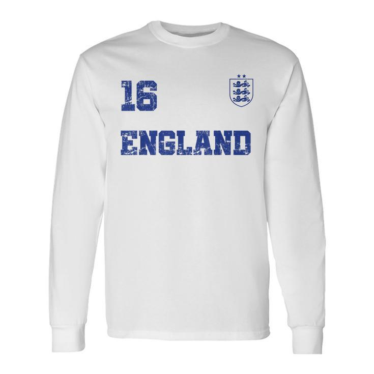 England Soccer Jersey Number Sixn British Flag Futebol Men Women Long Sleeve T-Shirt T-shirt Graphic Print