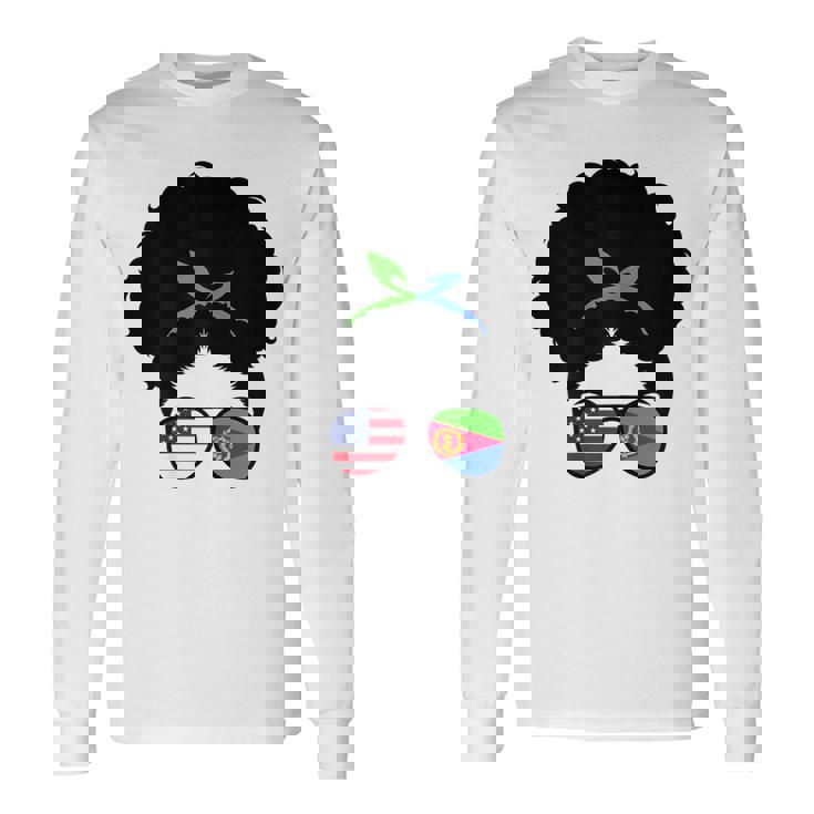 Eritrea Roots Eritrean Girl Afro Bun Eritrea Heritage Long Sleeve T-Shirt T-Shirt