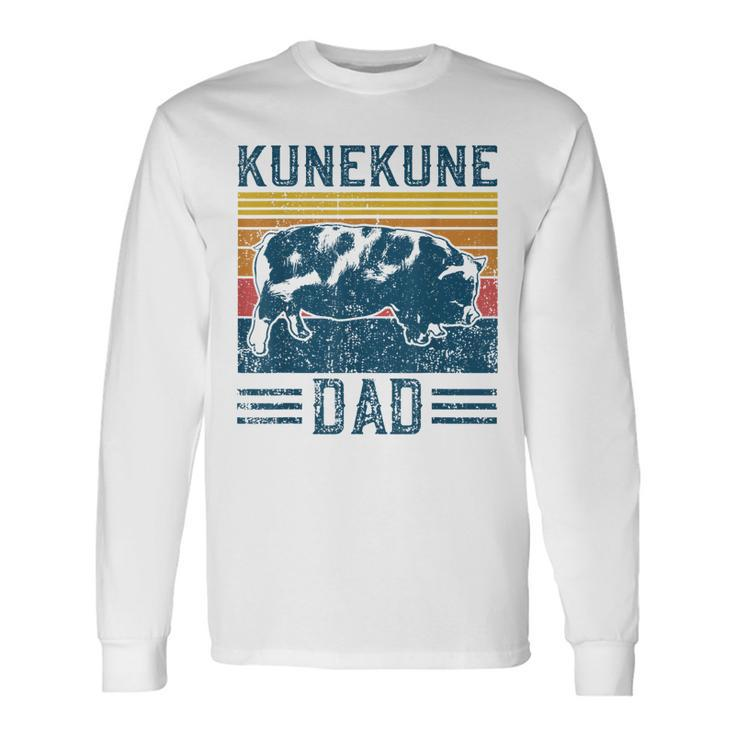 Farming Breed Vintage Kunekune Pig Dad Long Sleeve T-Shirt