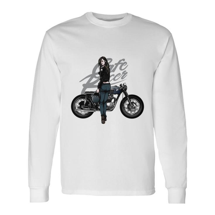 Girl With Vintage Car Long Sleeve T-Shirt