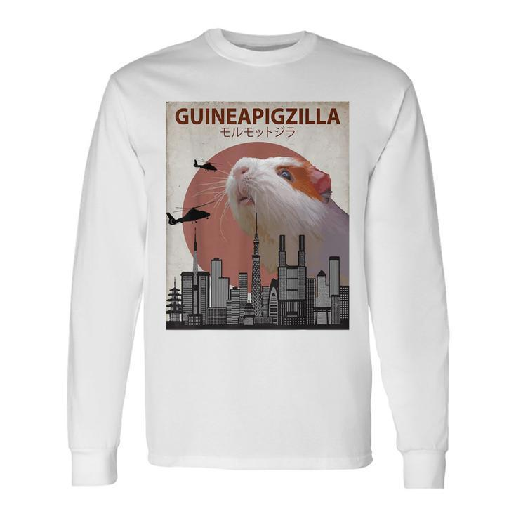 Guineapigzilla Guinea Pig T-Shirt Men Women Long Sleeve T-Shirt T-shirt Graphic Print