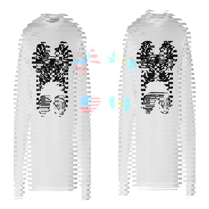 Half American Guatemalan Girl Usa Guatemala Flag Patriot Long Sleeve T-Shirt T-Shirt Gifts ideas