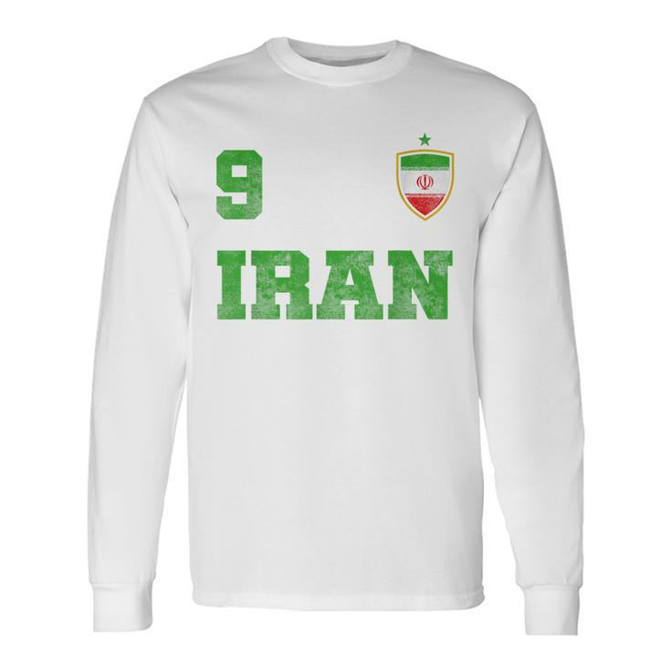 Iran Soccer Jersey Number Nine Iranian Futebol Fan Flag Men Women Long Sleeve T-Shirt T-shirt Graphic Print