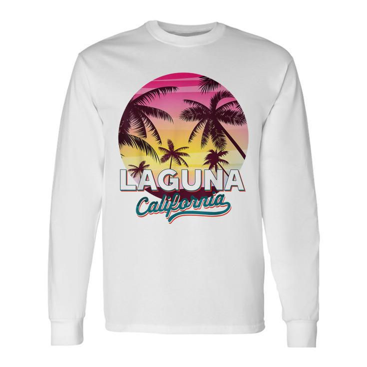 Laguna California Palm Tree Beach Summer Vacation Sunset Long Sleeve T-Shirt T-Shirt
